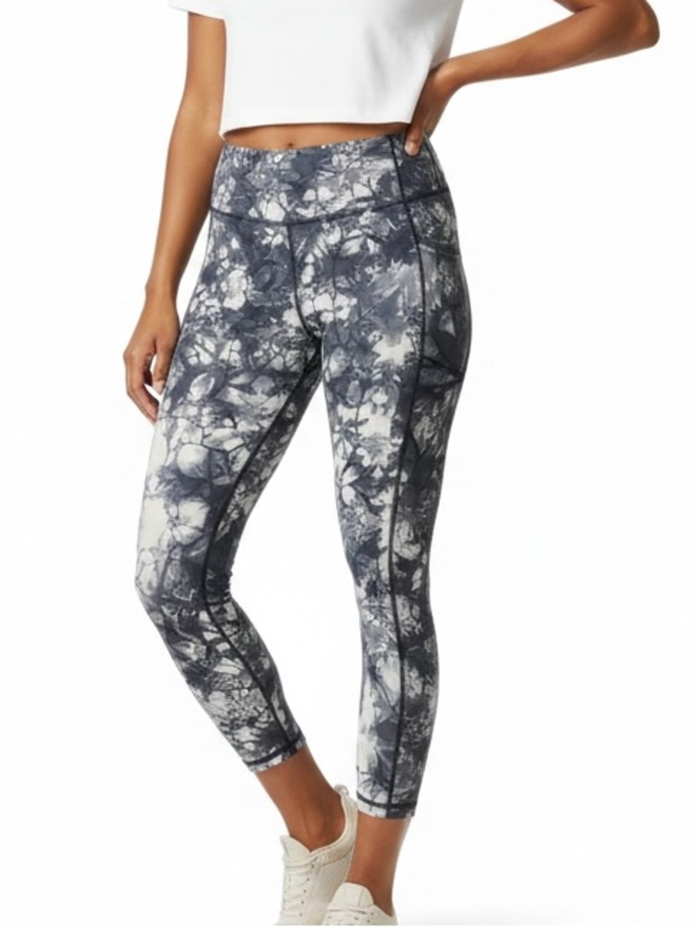 Athleta Powervita Tie Dye Salutation 7/8 Leggings Grey